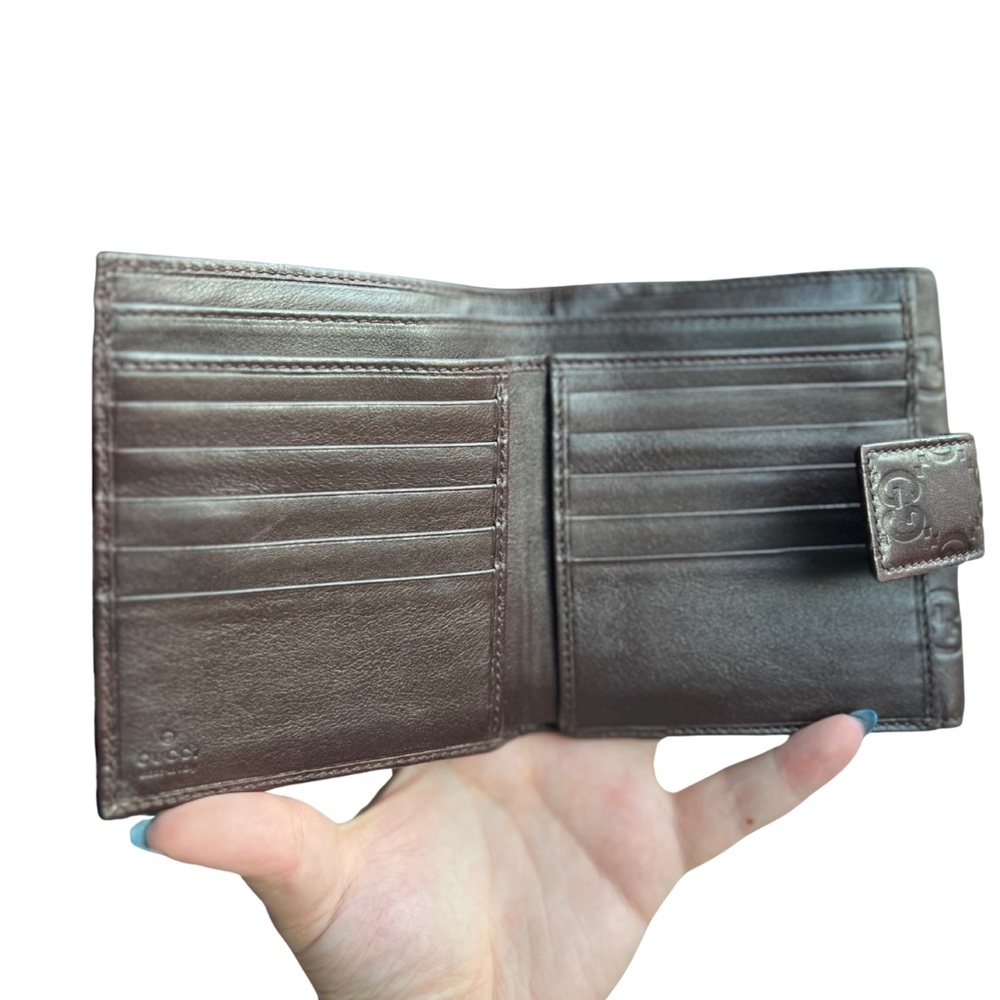 Gucci Chocolate Brown Embossed Leather Wallet with Bow - Gucci Gift Box - Picture 3 of 8